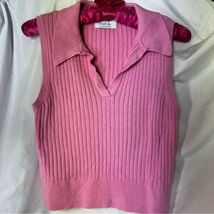 Pink knit sweater vest